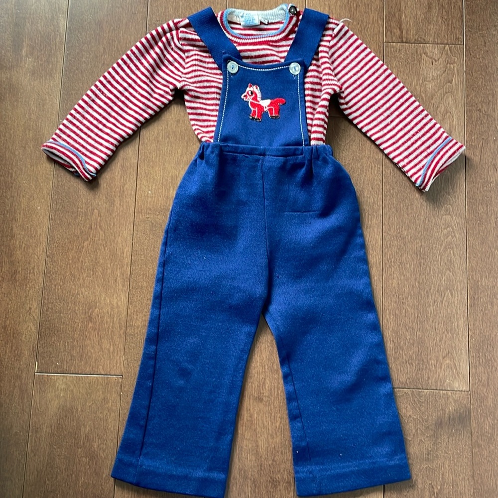 Vintage overalls with knit top
